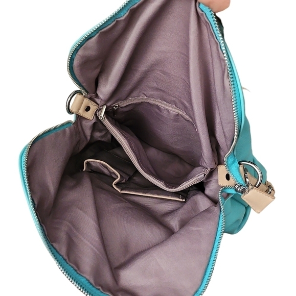 Mioni Multi Purpose Multi Functional Bag Light Turquoise and Tan color - Picture 6 of 8
